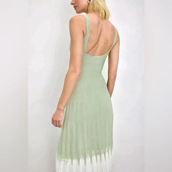 NWT Staud Ellison Midi Dress Jade Tie Dye 🌟Rare🌟 - Picture 5 of 16